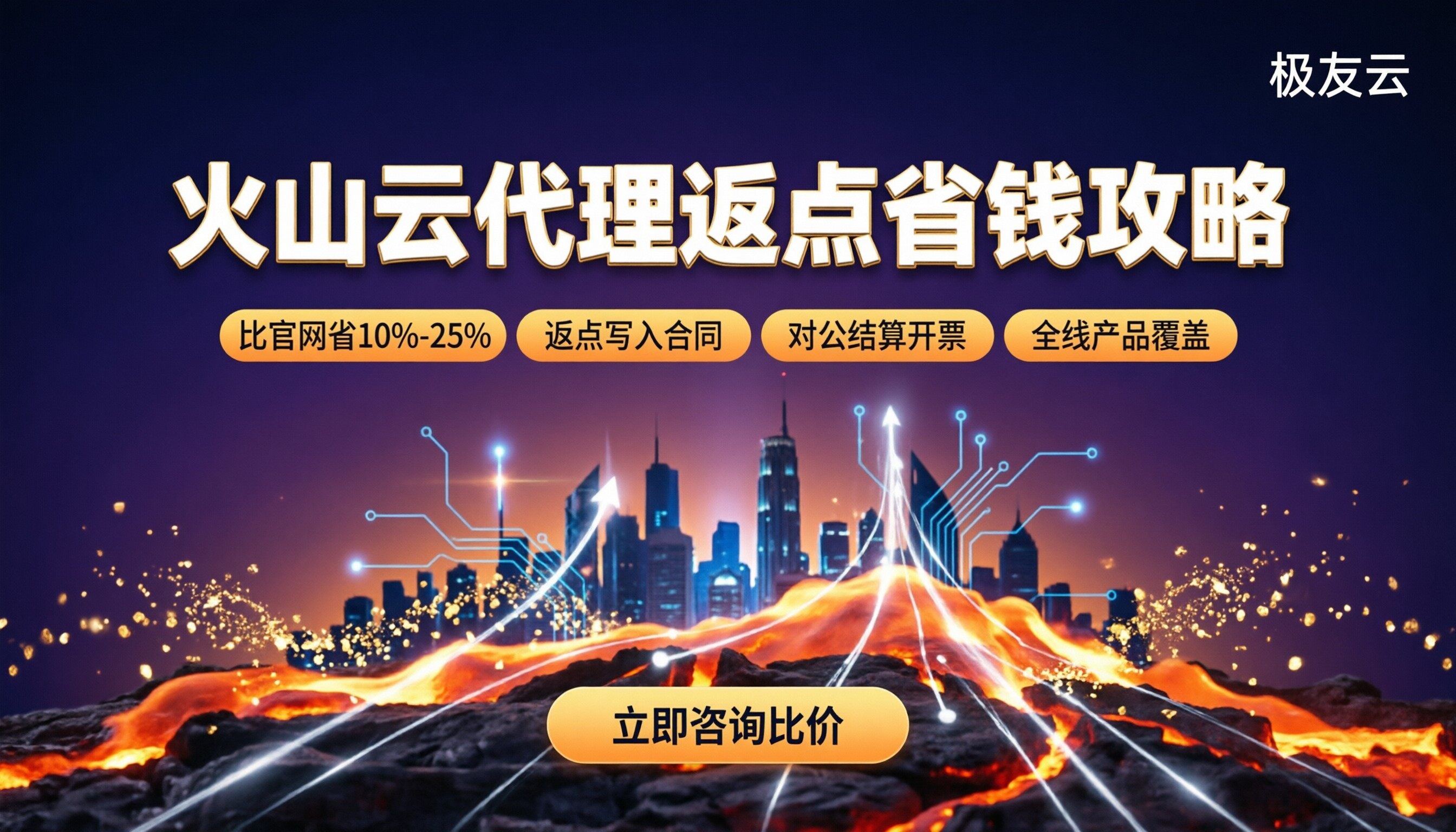 杭州火山云代理返点：怎么选代理更省钱？