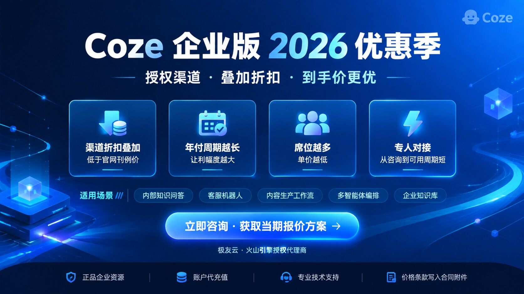 Coze企业版优惠活动：最新折扣与开通流程