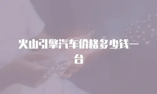 火山引擎汽车价格多少钱一台