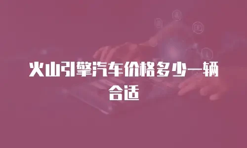火山引擎汽车价格多少一辆合适
