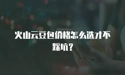 火山云豆包价格怎么选才不踩坑？