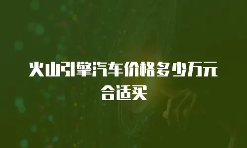 火山引擎汽车价格多少万元合适买