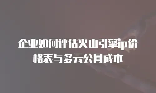 企业如何评估火山引擎ip价格表与多云公网成本