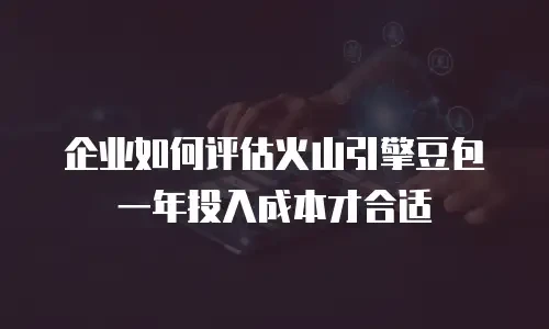 企业如何评估火山引擎豆包一年投入成本才合适