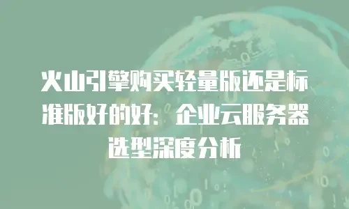 火山引擎购买轻量版还是标准版好的好：企业云服务器选型深度分析