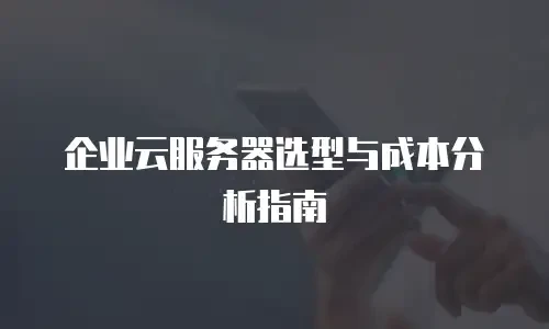 企业云服务器选型与成本分析指南