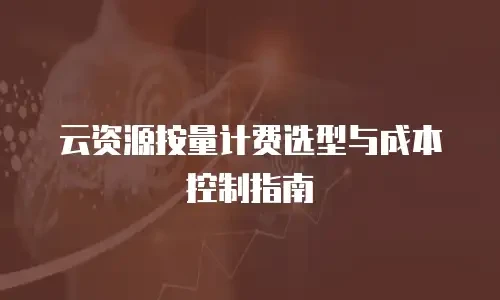 云资源按量计费选型与成本控制指南