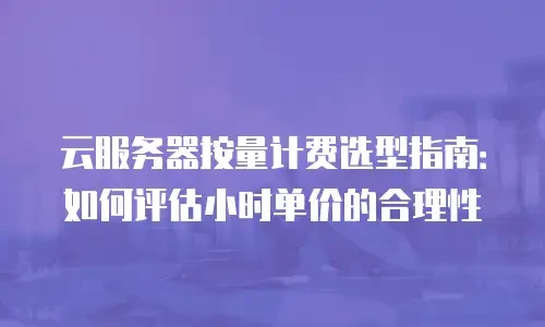 云服务器按量计费选型指南：如何评估小时单价的合理性