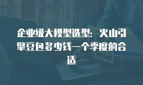 企业级大模型选型：火山引擎豆包多少钱一个季度的合适