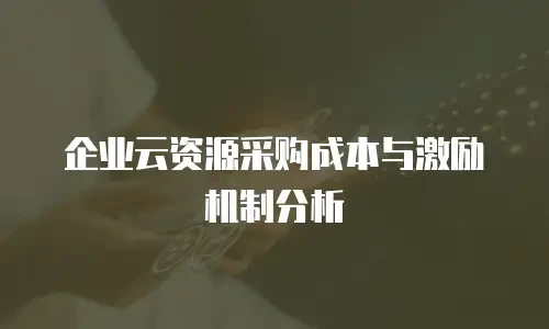 企业云资源采购成本与激励机制分析