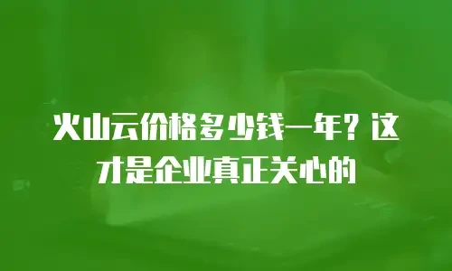 火山云价格多少钱一年？这才是企业真正关心的