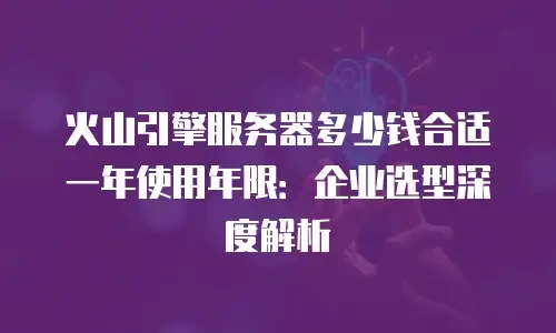 火山引擎服务器多少钱合适一年使用年限：企业选型深度解析