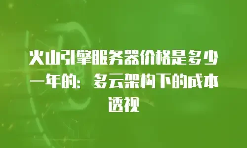 火山引擎服务器价格是多少一年的：多云架构下的成本透视