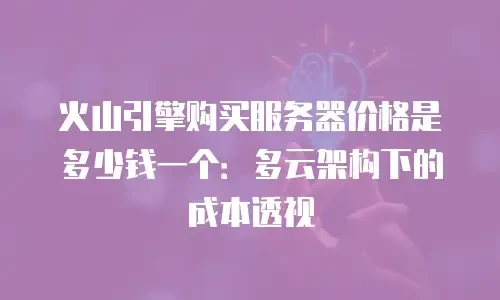 火山引擎购买服务器价格是多少钱一个：多云架构下的成本透视