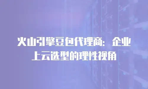 火山引擎豆包代理商：企业上云选型的理性视角