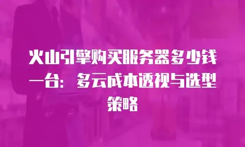 火山引擎购买服务器多少钱一台：多云成本透视与选型策略