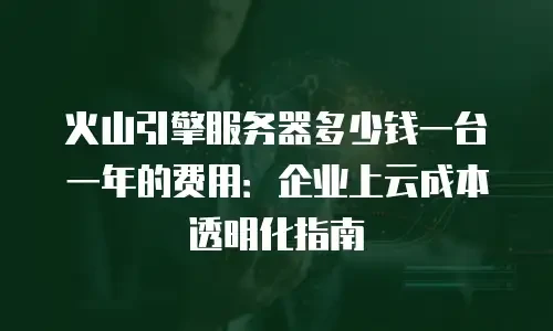 火山引擎服务器多少钱一台一年的费用：企业上云成本透明化指南