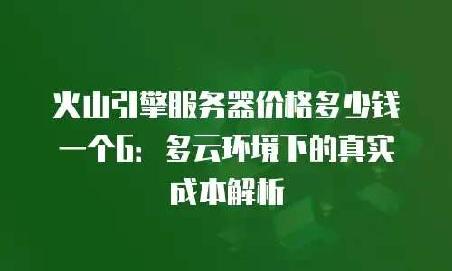 火山引擎服务器价格多少钱一个G：多云环境下的真实成本解析
