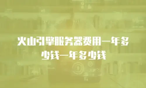 火山引擎服务器费用一年多少钱一年多少钱