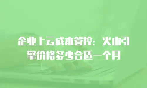 企业上云成本管控：火山引擎价格多少合适一个月