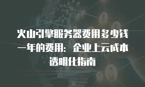 火山引擎服务器费用多少钱一年的费用：企业上云成本透明化指南