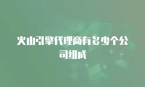 火山引擎代理商有多少个公司组成