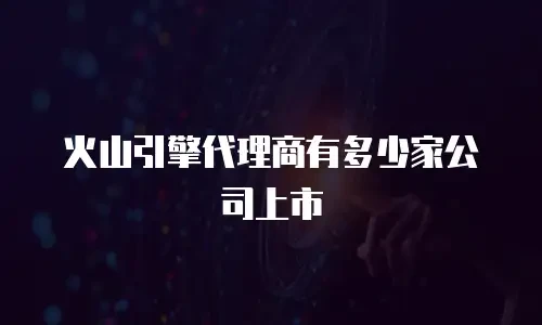 火山引擎代理商有多少家公司上市