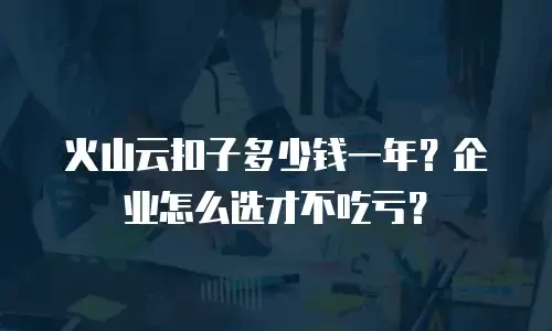 火山云扣子多少钱一年？企业怎么选才不吃亏？