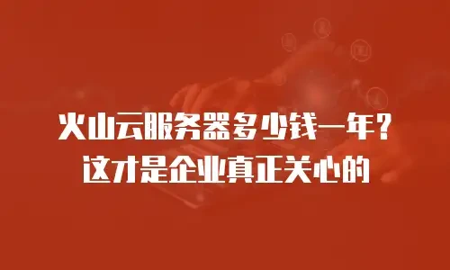 火山云服务器多少钱一年？这才是企业真正关心的