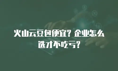 火山云豆包便宜？企业怎么选才不吃亏？