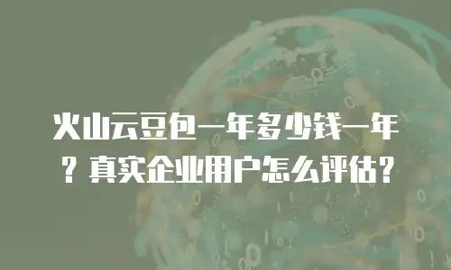火山云豆包一年多少钱一年？真实企业用户怎么评估？