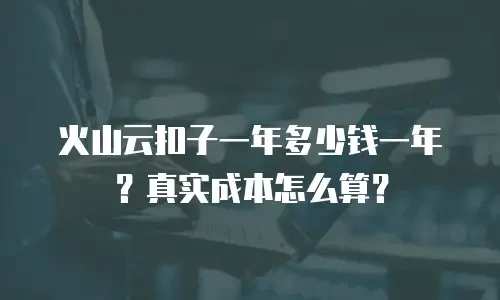 火山云扣子一年多少钱一年？真实成本怎么算？