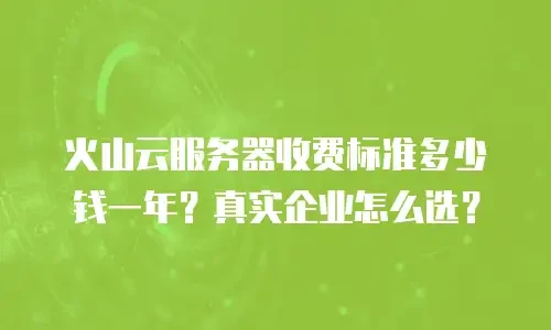 火山云服务器收费标准多少钱一年？真实企业怎么选？