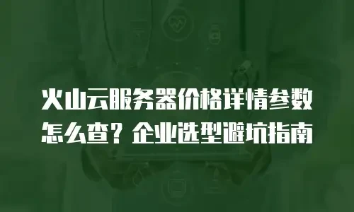 火山云服务器价格详情参数怎么查？企业选型避坑指南