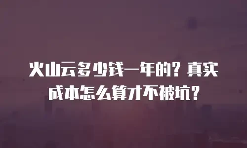 火山云多少钱一年的？真实成本怎么算才不被坑？