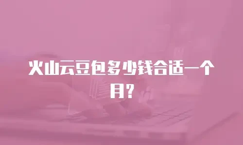 火山云豆包多少钱合适一个月？