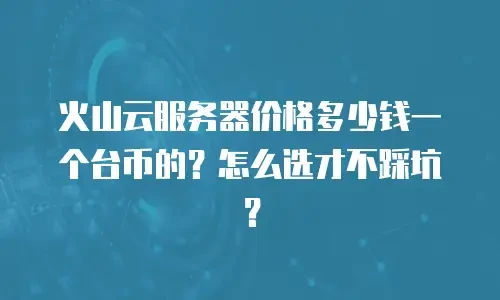 火山云服务器价格多少钱一个台币的？怎么选才不踩坑？