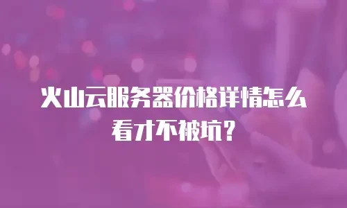 火山云服务器价格详情怎么看才不被坑？