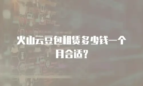 火山云豆包租赁多少钱一个月合适？