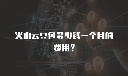 火山云豆包多少钱一个月的费用？