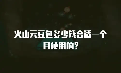 火山云豆包多少钱合适一个月使用的？