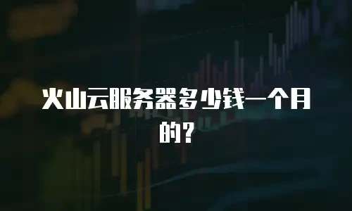 火山云服务器多少钱一个月的？