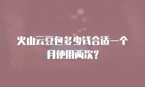 火山云豆包多少钱合适一个月使用两次？