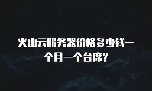 火山云服务器价格多少钱一个月一个台席？