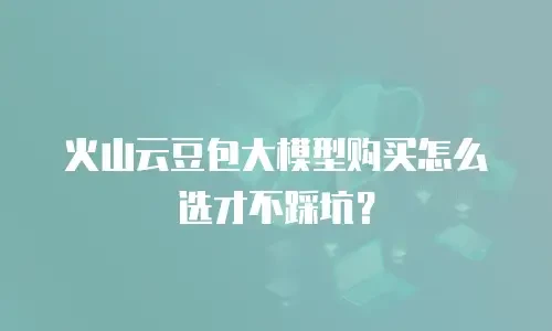 火山云豆包大模型购买怎么选才不踩坑？