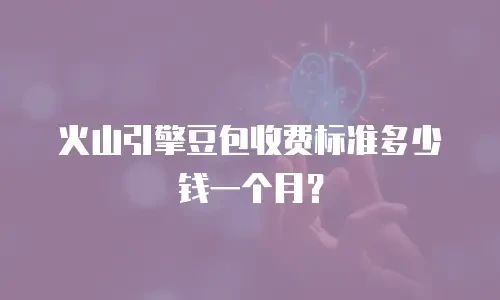 火山引擎豆包收费标准多少钱一个月？
