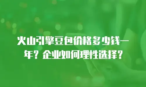 火山引擎豆包价格多少钱一年？企业如何理性选择？