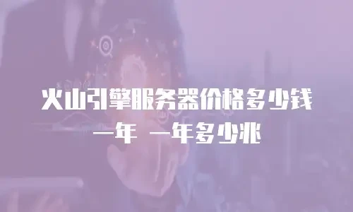 火山引擎服务器价格多少钱一年 一年多少兆