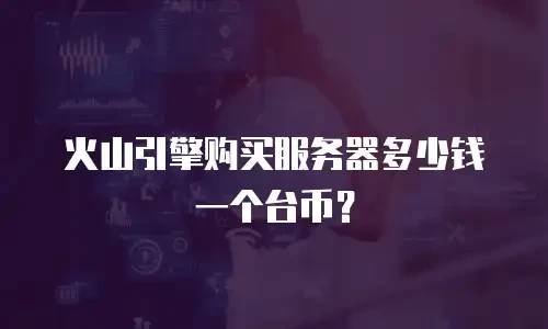 火山引擎购买服务器多少钱一个台币？