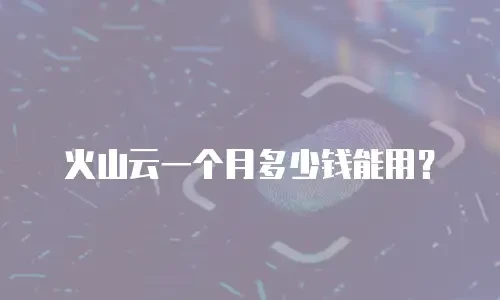 火山云一个月多少钱能用？